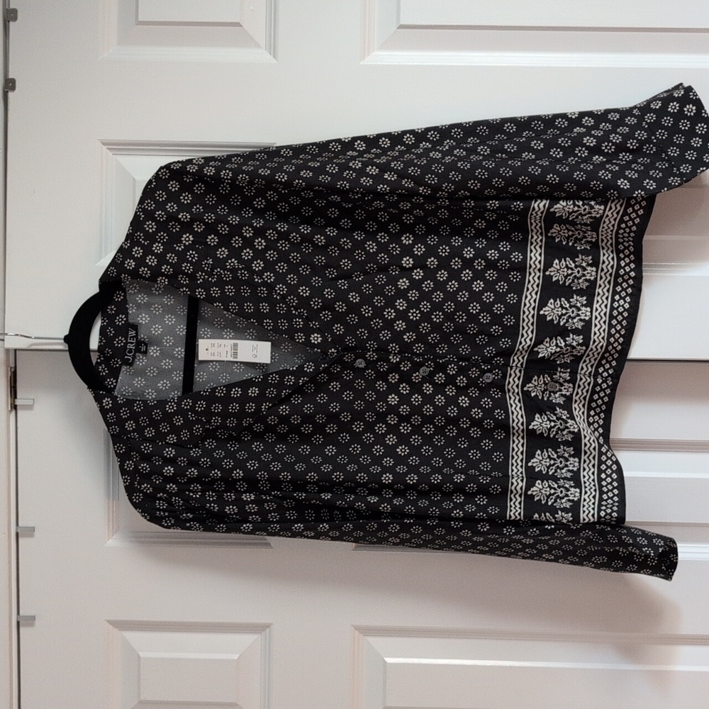 J. Crew Camp Collar Button Up Shirt in Block Print - Picture 5 of 11